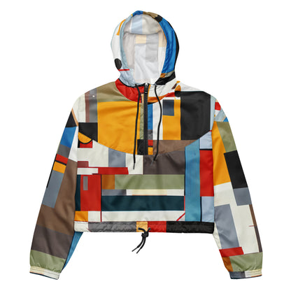 DMV 0016 Abstract Art Women’s cropped windbreaker