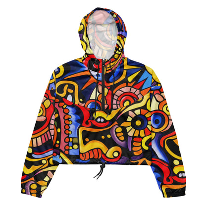 DMV 0051 Psy Art Women’s cropped windbreaker