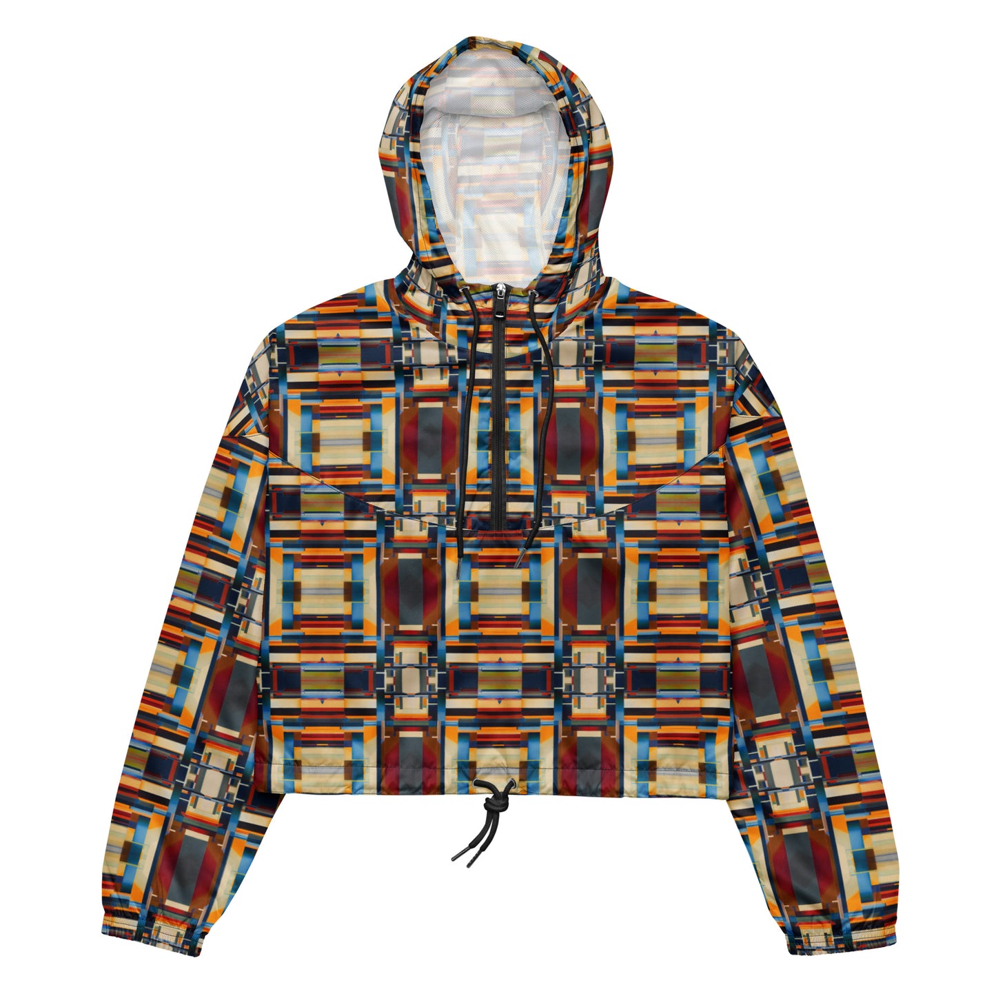 DMV 0244 Geo Boho Women’s cropped windbreaker