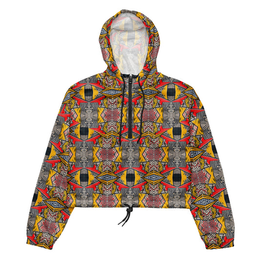 DMV 0225 Chic Boho Women’s cropped windbreaker