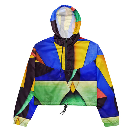 DMV 0255 Retro Art Women’s cropped windbreaker