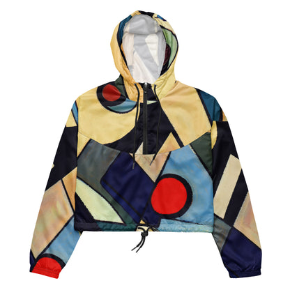 DMV 0234 Abstract Art Women’s cropped windbreaker