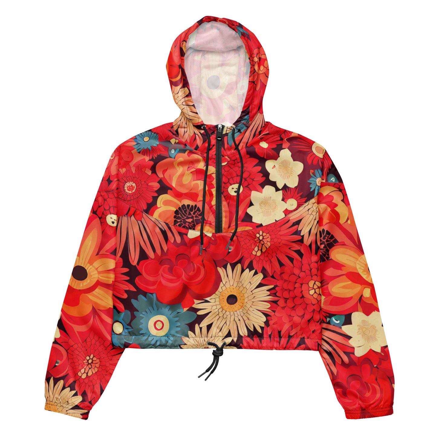 DMV 0105 Floral Women’s cropped windbreaker