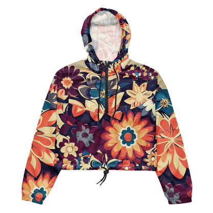 DMV 0253 Floral Women’s cropped windbreaker