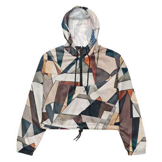 DMV 0264 Abstract Art Women’s cropped windbreaker