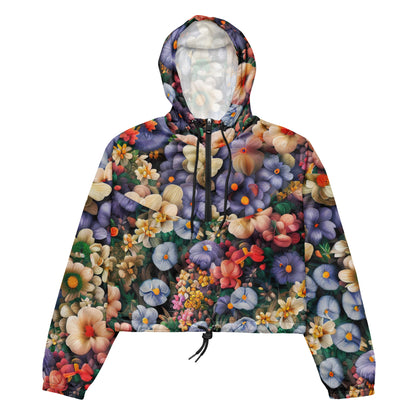 DMV 0114 Floral Women’s cropped windbreaker