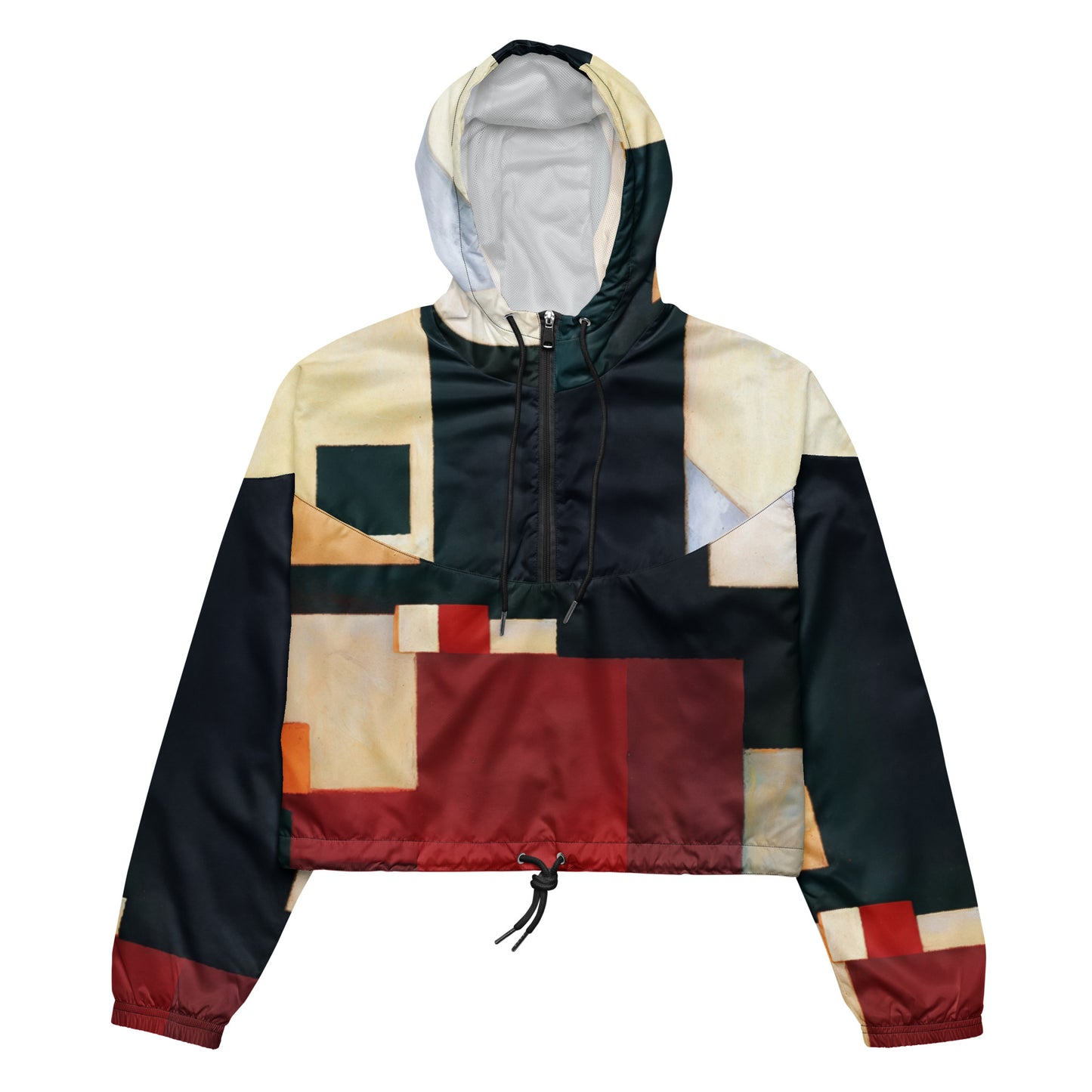 DMV 0223 Abstract Art Women’s cropped windbreaker