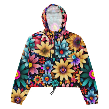 DMV 0265 Floral Women’s cropped windbreaker