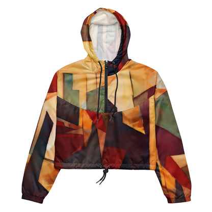 DMV 0251 Abstract Art Women’s cropped windbreaker