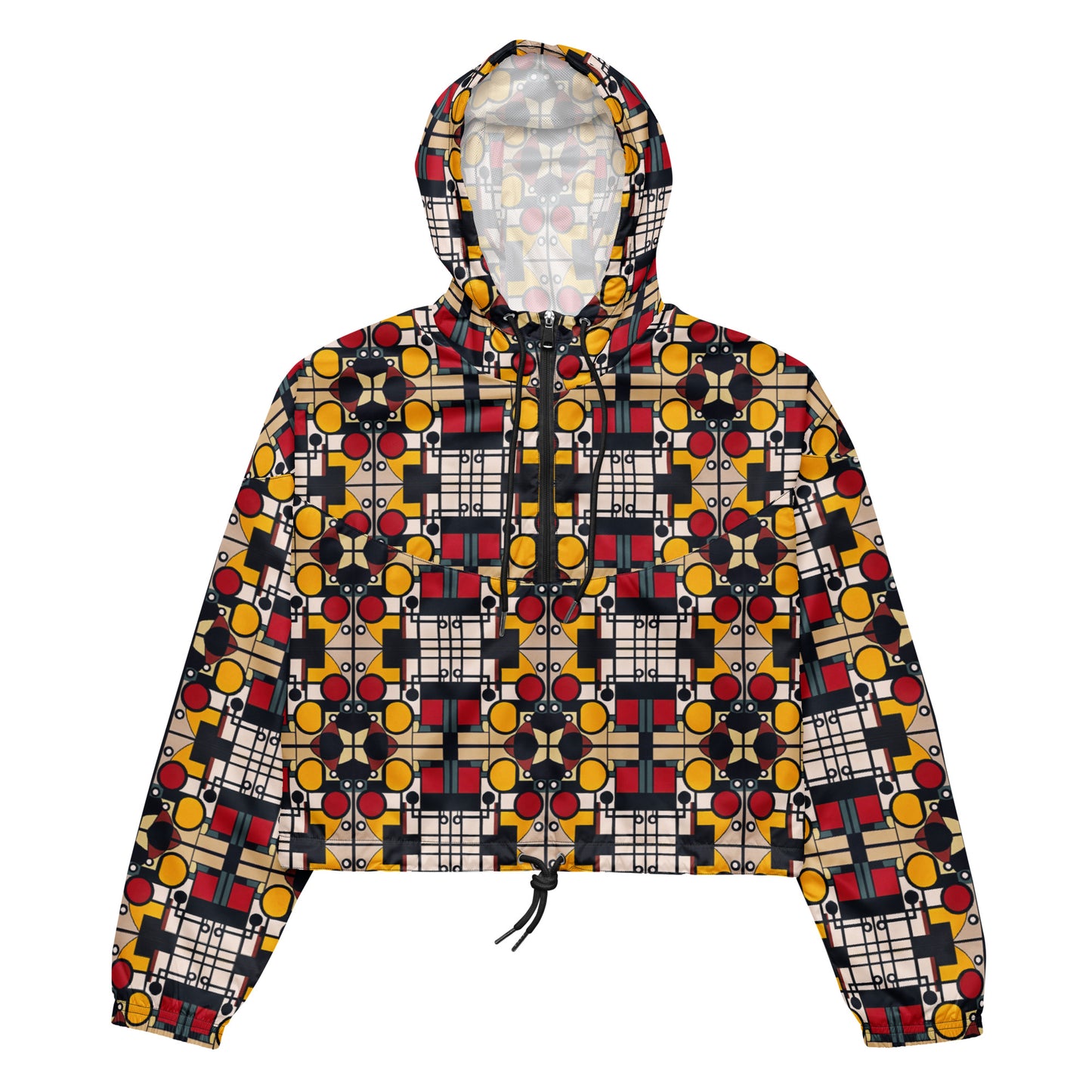 DMV 0142 Geo Boho Women’s cropped windbreaker