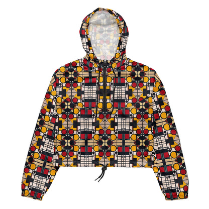 DMV 0142 Geo Boho Women’s cropped windbreaker