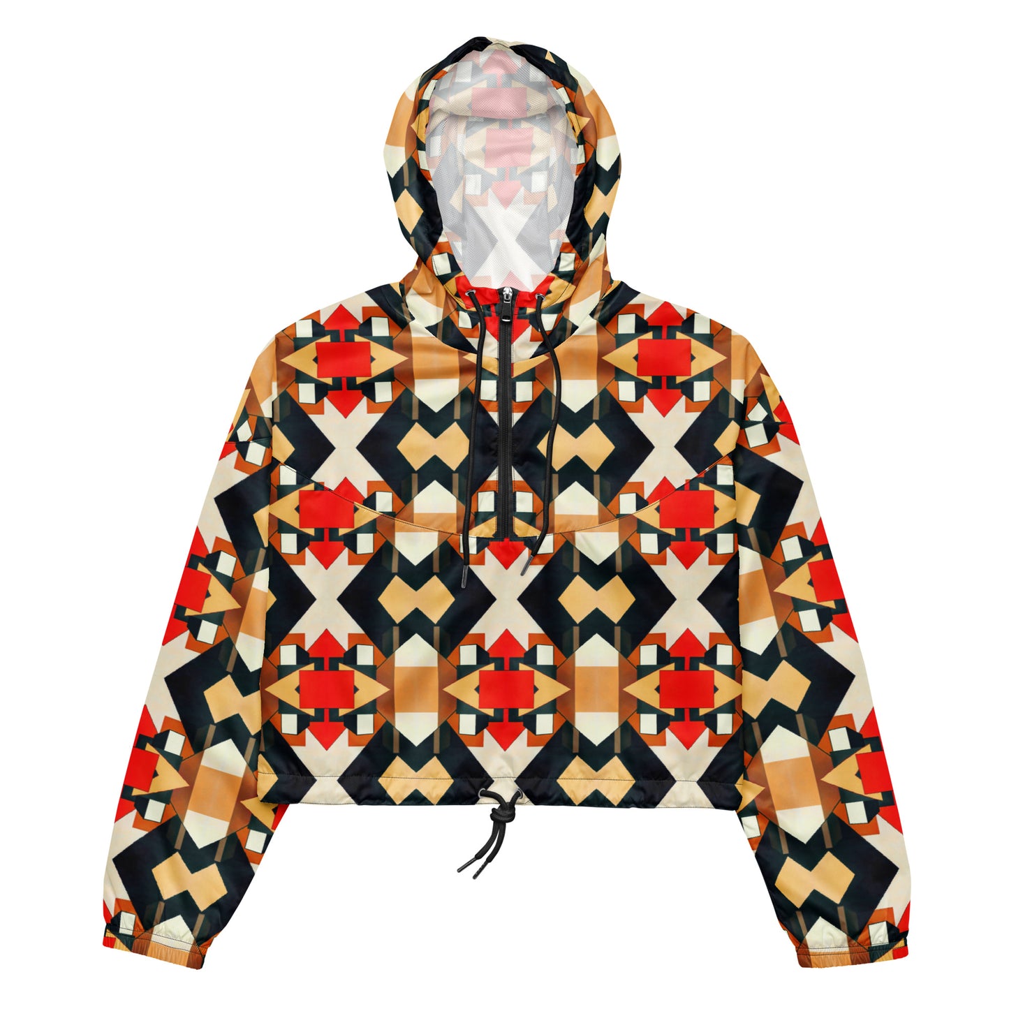 DMV 0138 Geo Boho Women’s cropped windbreaker