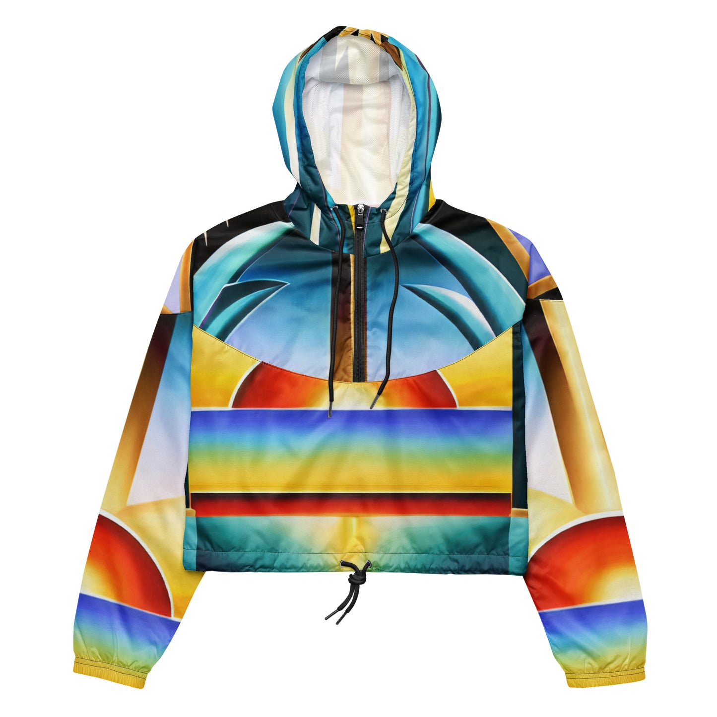 DMV 0262 Retro Art Women’s cropped windbreaker