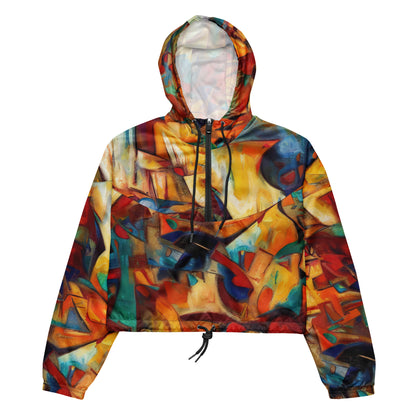 DMV 0416 Abstract Art Women’s cropped windbreaker