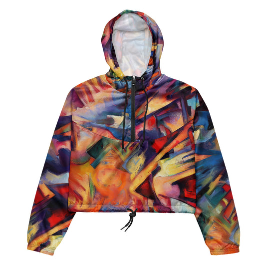 DMV 0308 Abstract Art Women’s cropped windbreaker