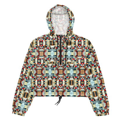 DMV 0184 Geo Boho Women’s cropped windbreaker