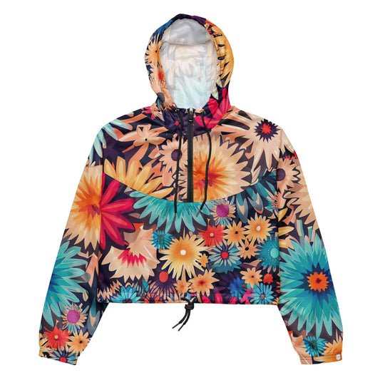 DMV 0404 Floral Women’s cropped windbreaker