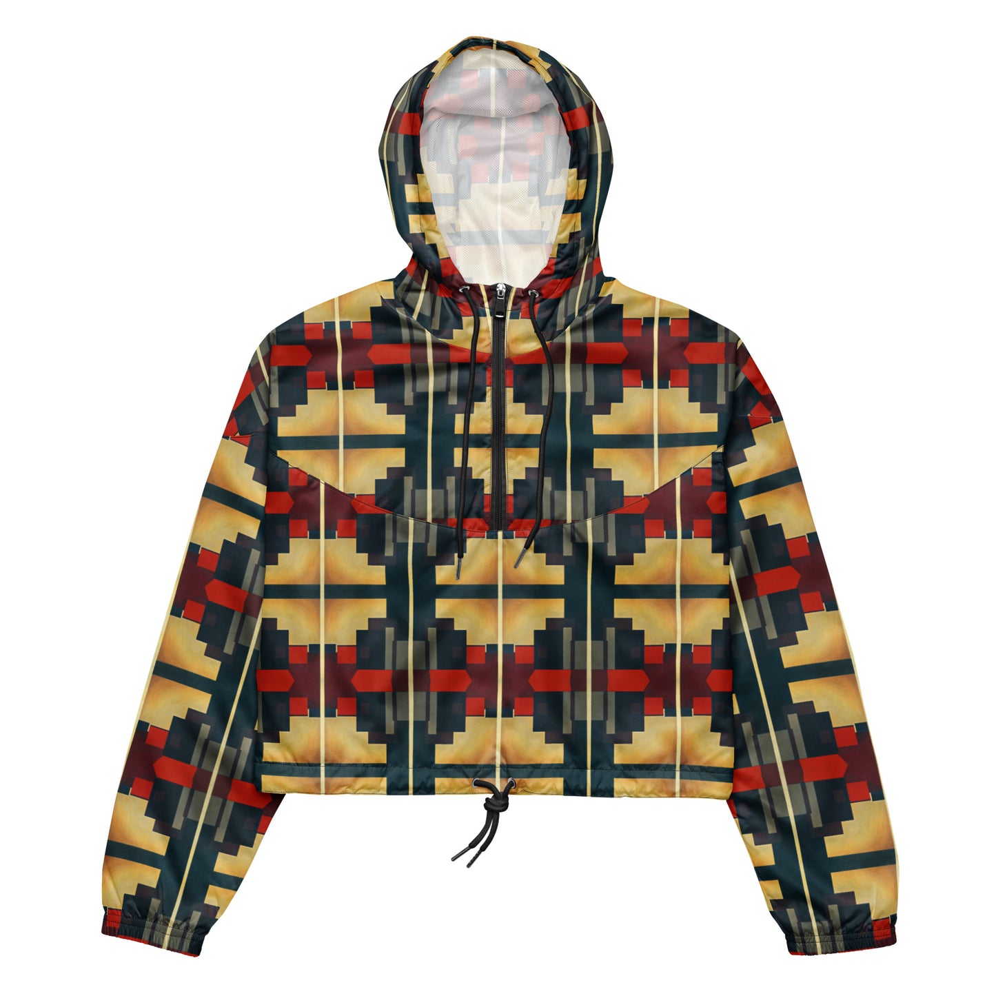 DMV 0186 Geo Boho Women’s cropped windbreaker