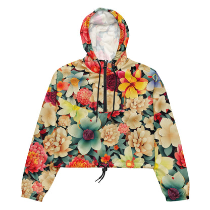 DMV 0260 Floral Women’s cropped windbreaker