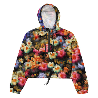 DMV 1522 Floral Women’s cropped windbreaker