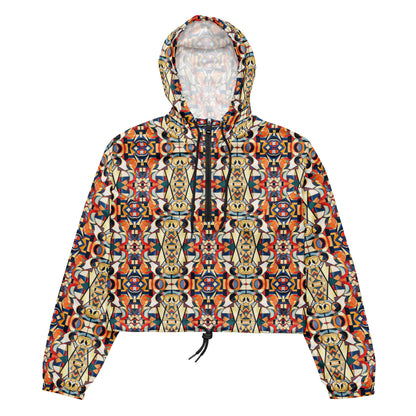 DMV 0157 Geo Boho Women’s cropped windbreaker