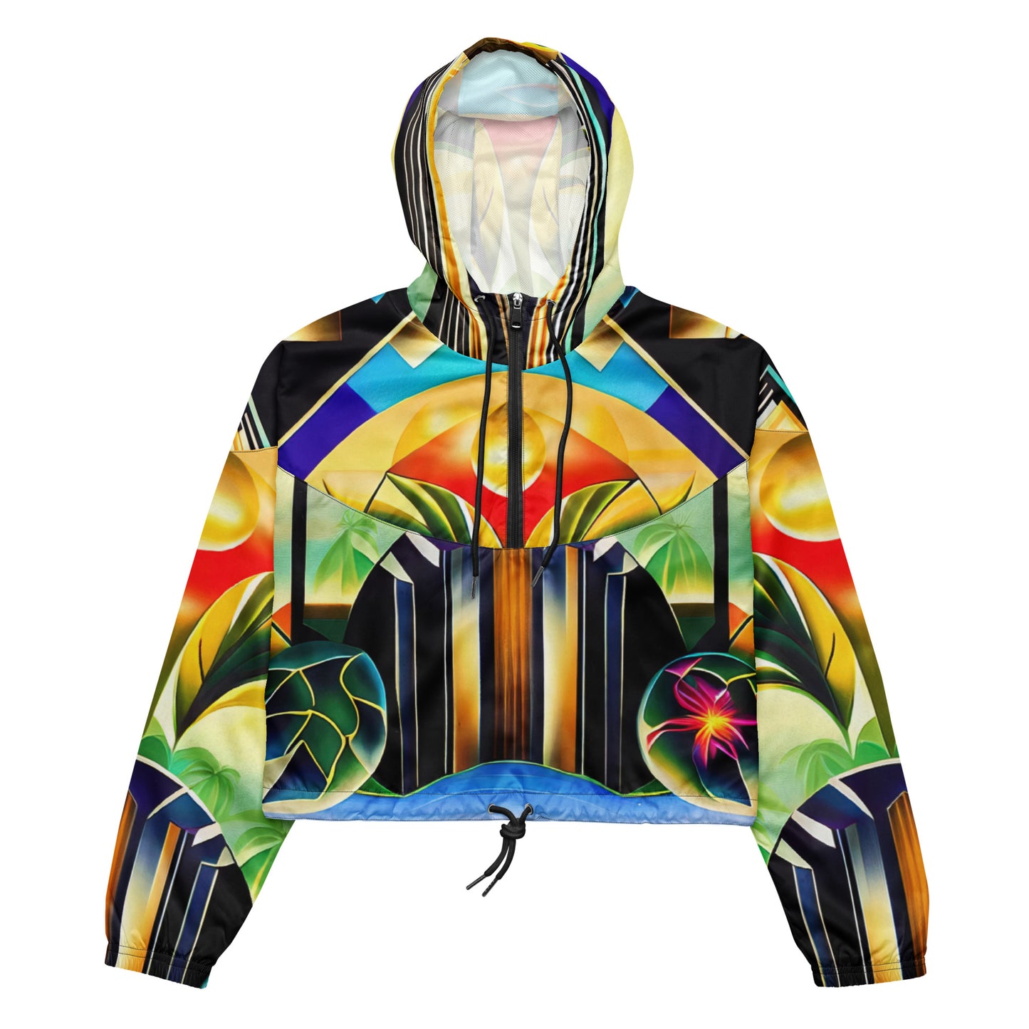 DMV 0258 Retro Art Women’s cropped windbreaker