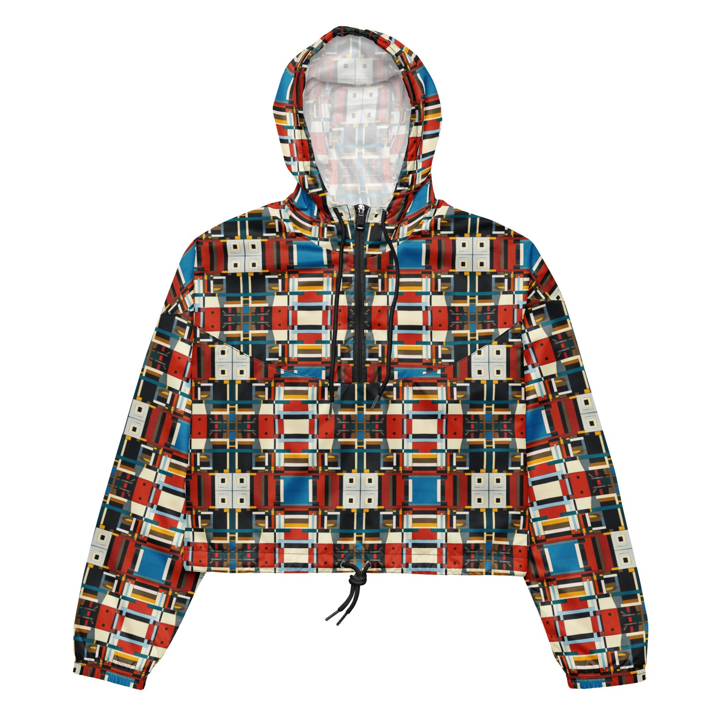 DMV 0410 Geo Boho Women’s cropped windbreaker