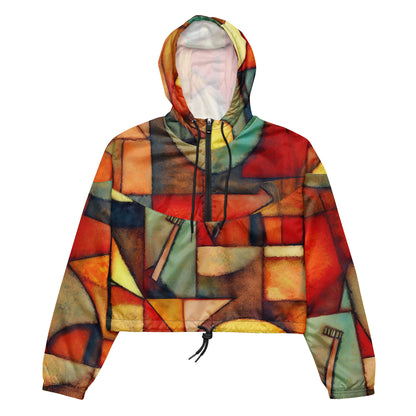 DMV 0298 Retro Art Women’s cropped windbreaker