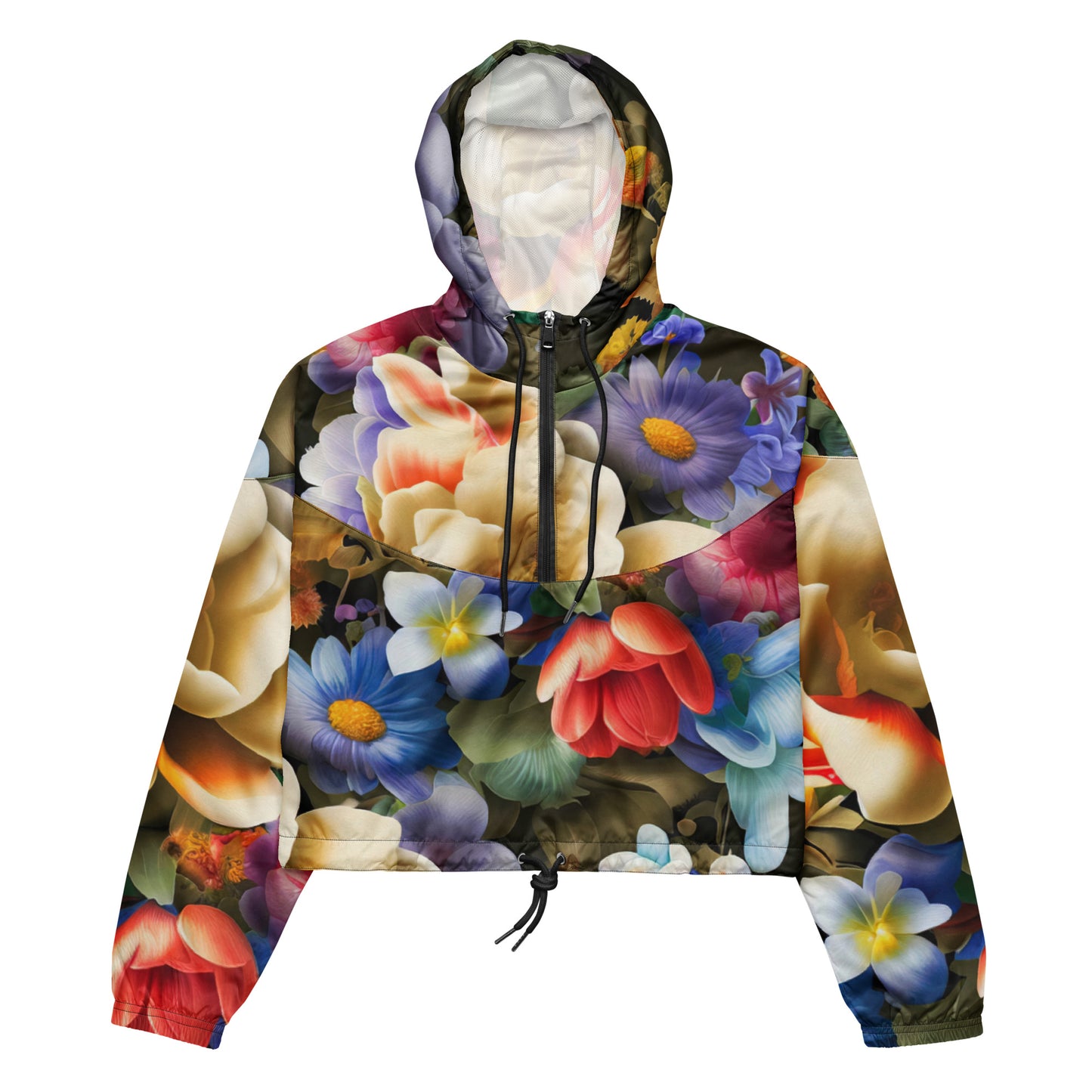 DMV 0268 Floral Women’s cropped windbreaker