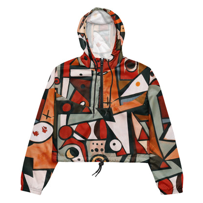 DMV 0522 Retro Art Women’s cropped windbreaker