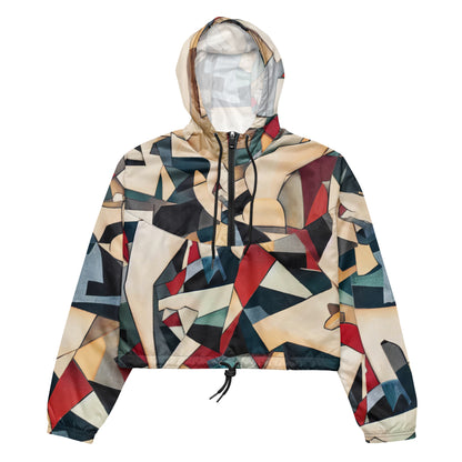 DMV 0508 Abstract Art Women’s cropped windbreaker