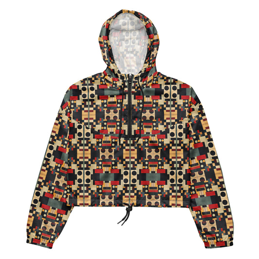 DMV 0510 Geo Boho Women’s cropped windbreaker