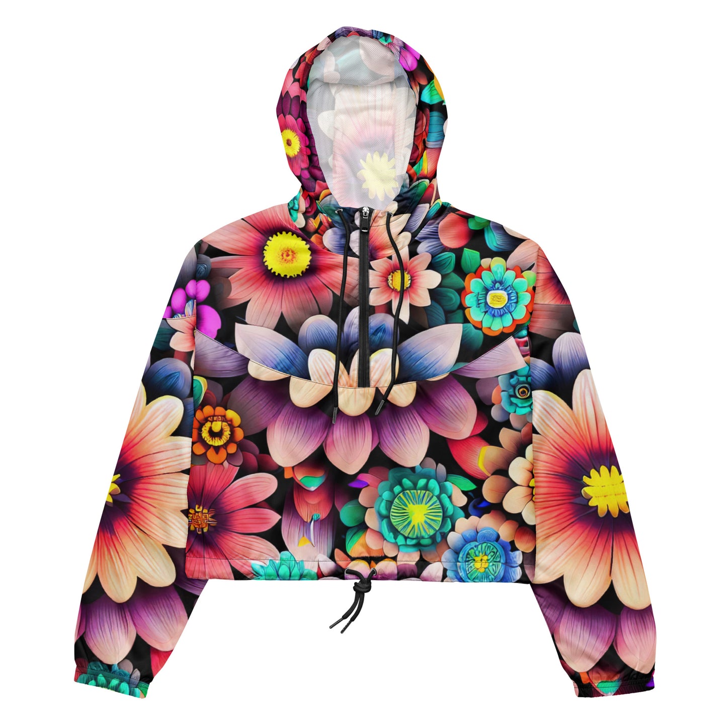 DMV 0515 Floral Women’s cropped windbreaker