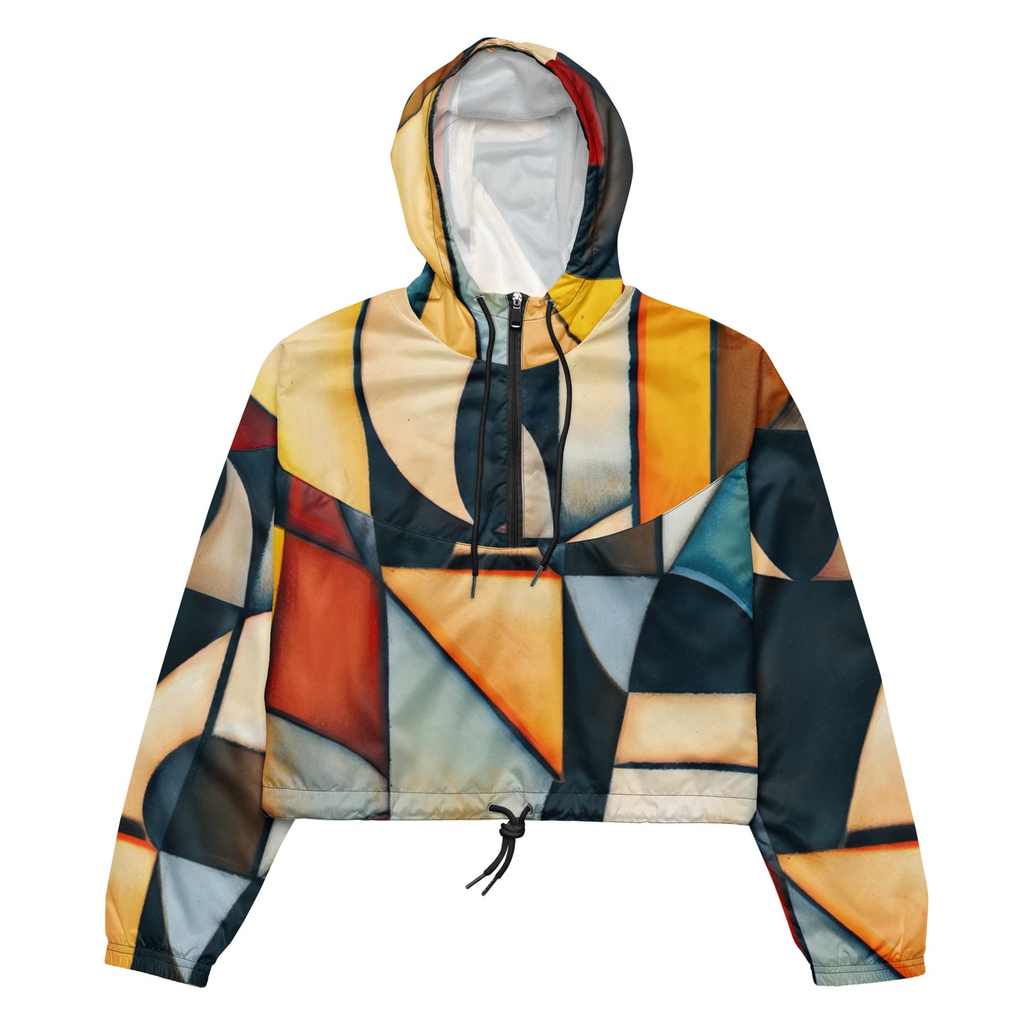 DMV 0433 Abstract Art Women’s cropped windbreaker