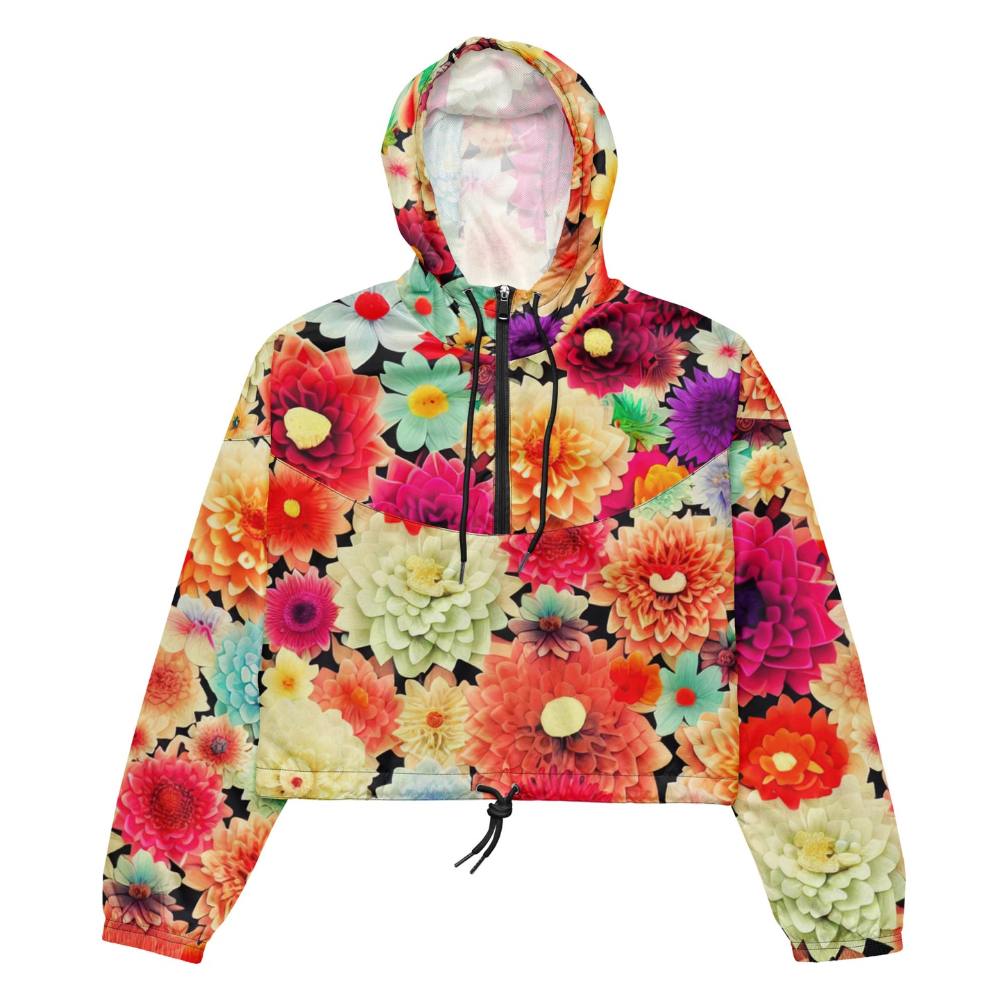 DMV 0424 Floral Women’s cropped windbreaker