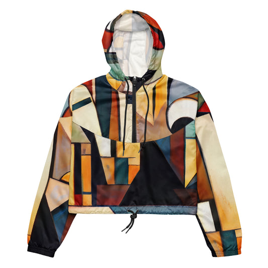 DMV 0466 Abstract Art Women’s cropped windbreaker