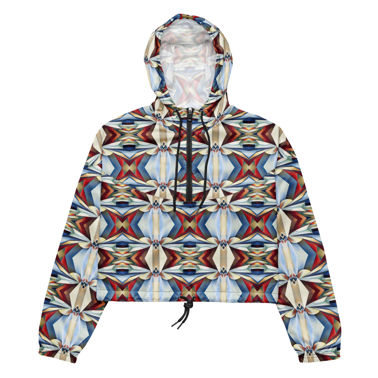 DMV 0449 Geo Boho Women’s cropped windbreaker