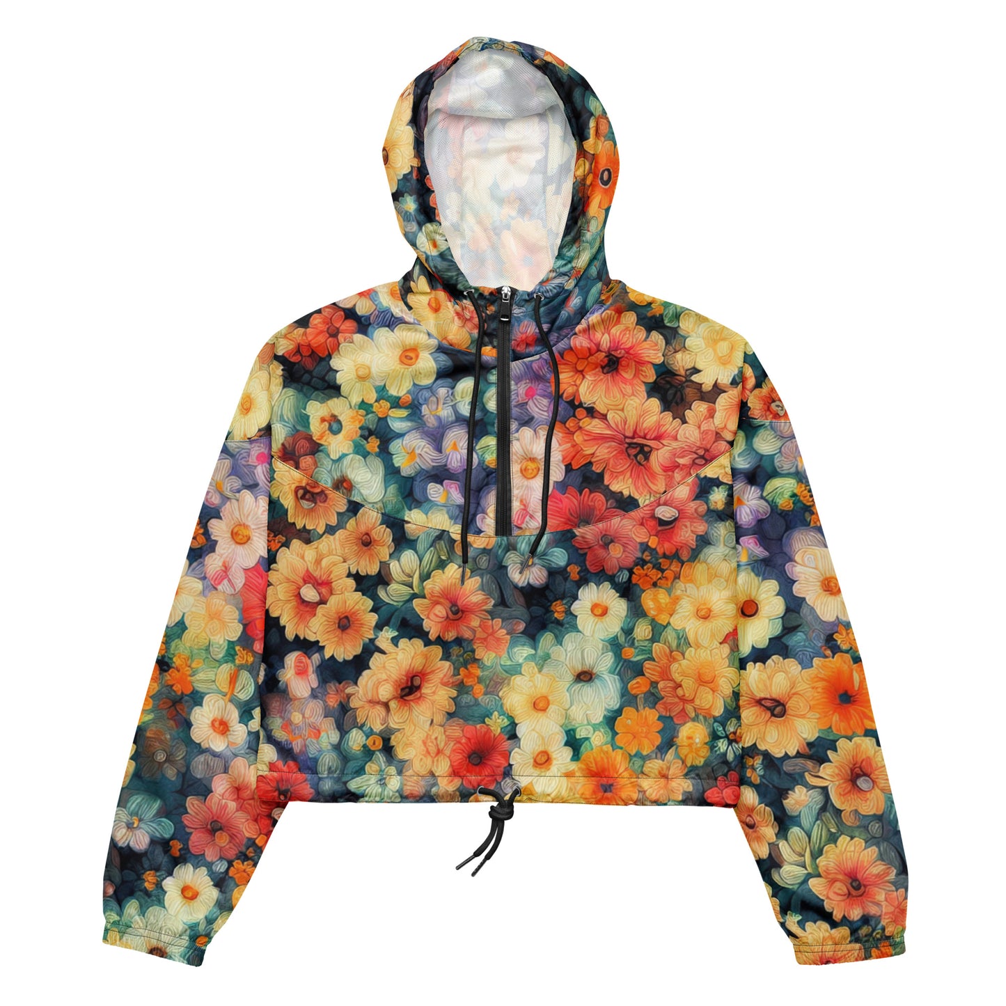 DMV 0736 Floral Women’s cropped windbreaker