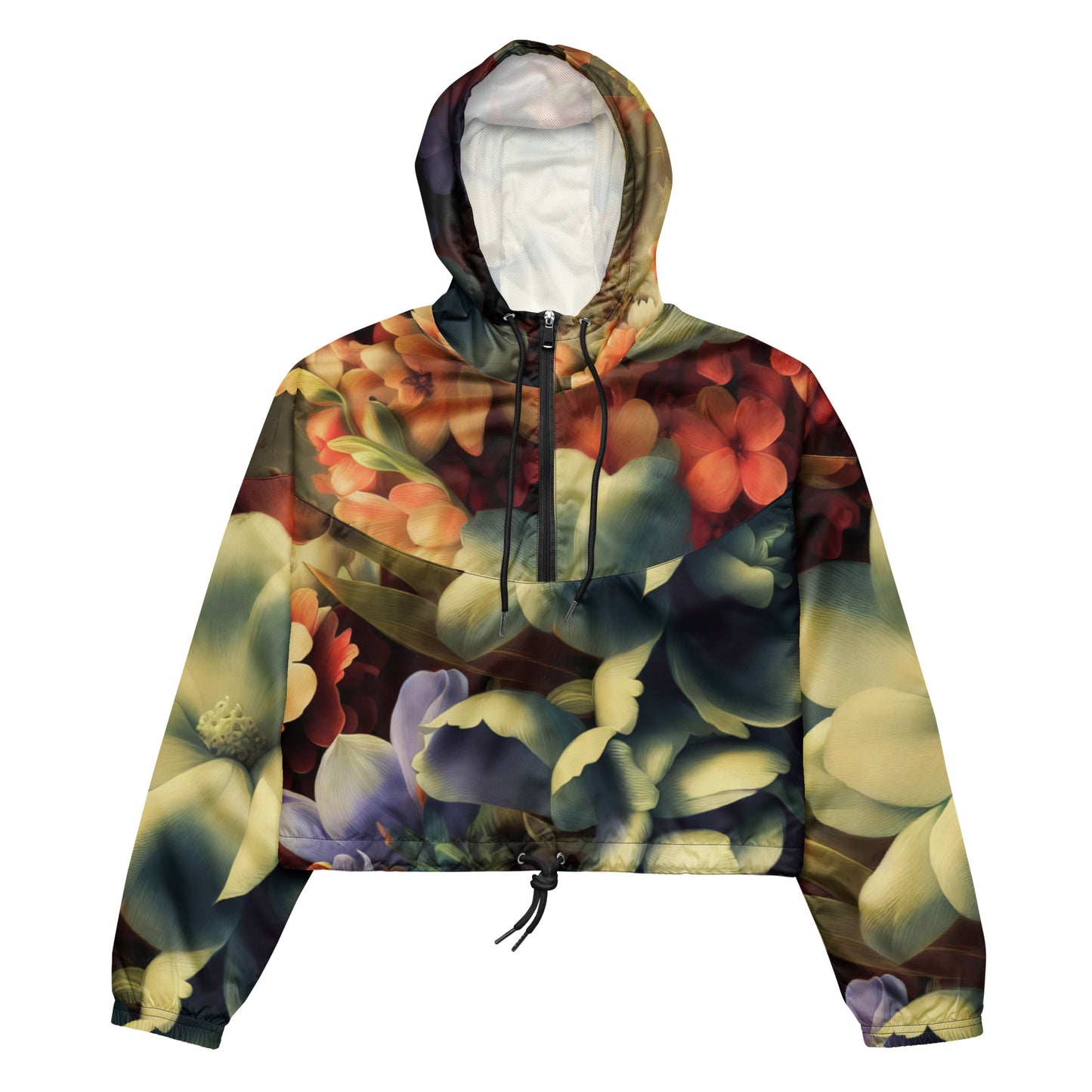 DMV 1682 Floral Women’s cropped windbreaker