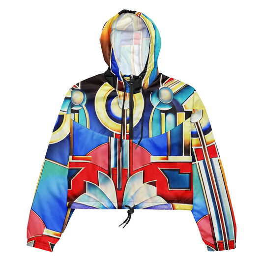 DMV 1590 Retro Art Women’s cropped windbreaker