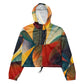 DMV 0619 Abstract Art Women’s cropped windbreaker