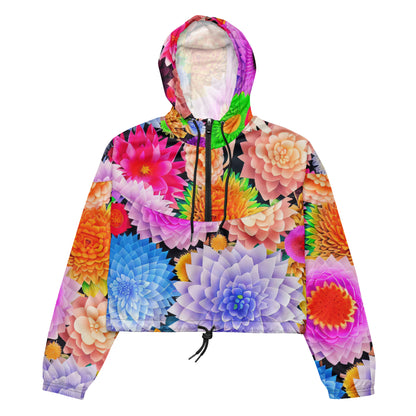 DMV 0764 Floral Women’s cropped windbreaker