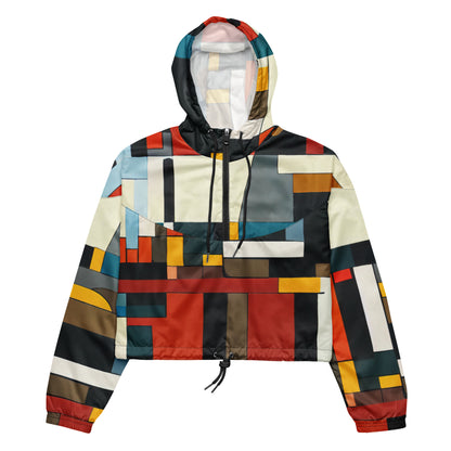 DMV 1543 Abstract Art Women’s cropped windbreaker