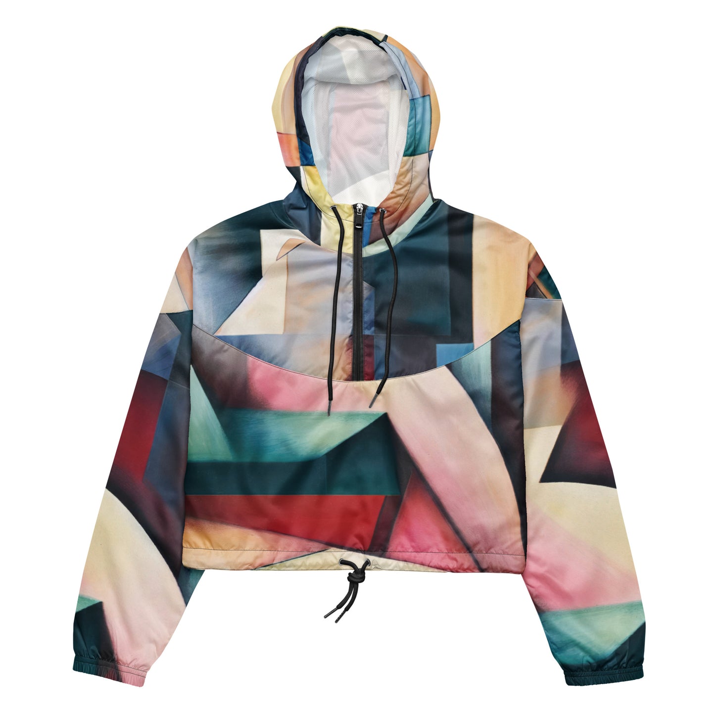 DMV 0903 Abstract Art Women’s cropped windbreaker