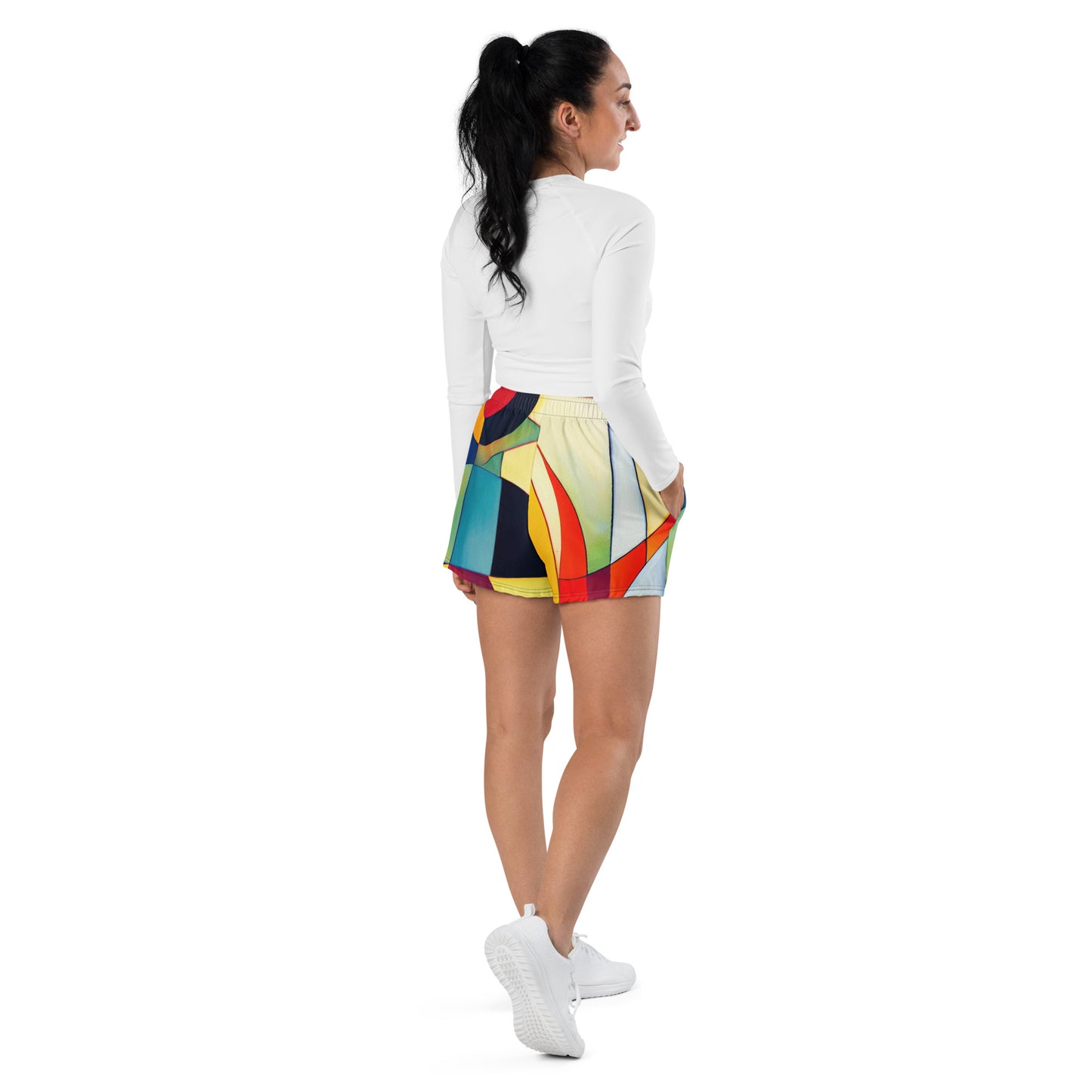 DMV 0024 Abstract Art Women’s Recycled Athletic Shorts