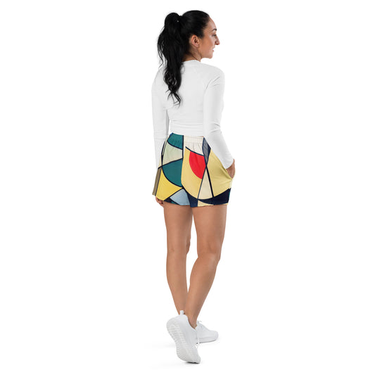 DMV 0227 Abstract Art Women’s Recycled Athletic Shorts