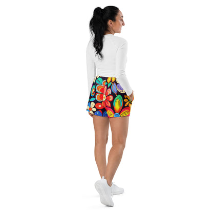 DMV 0257 Floral Women’s Recycled Athletic Shorts