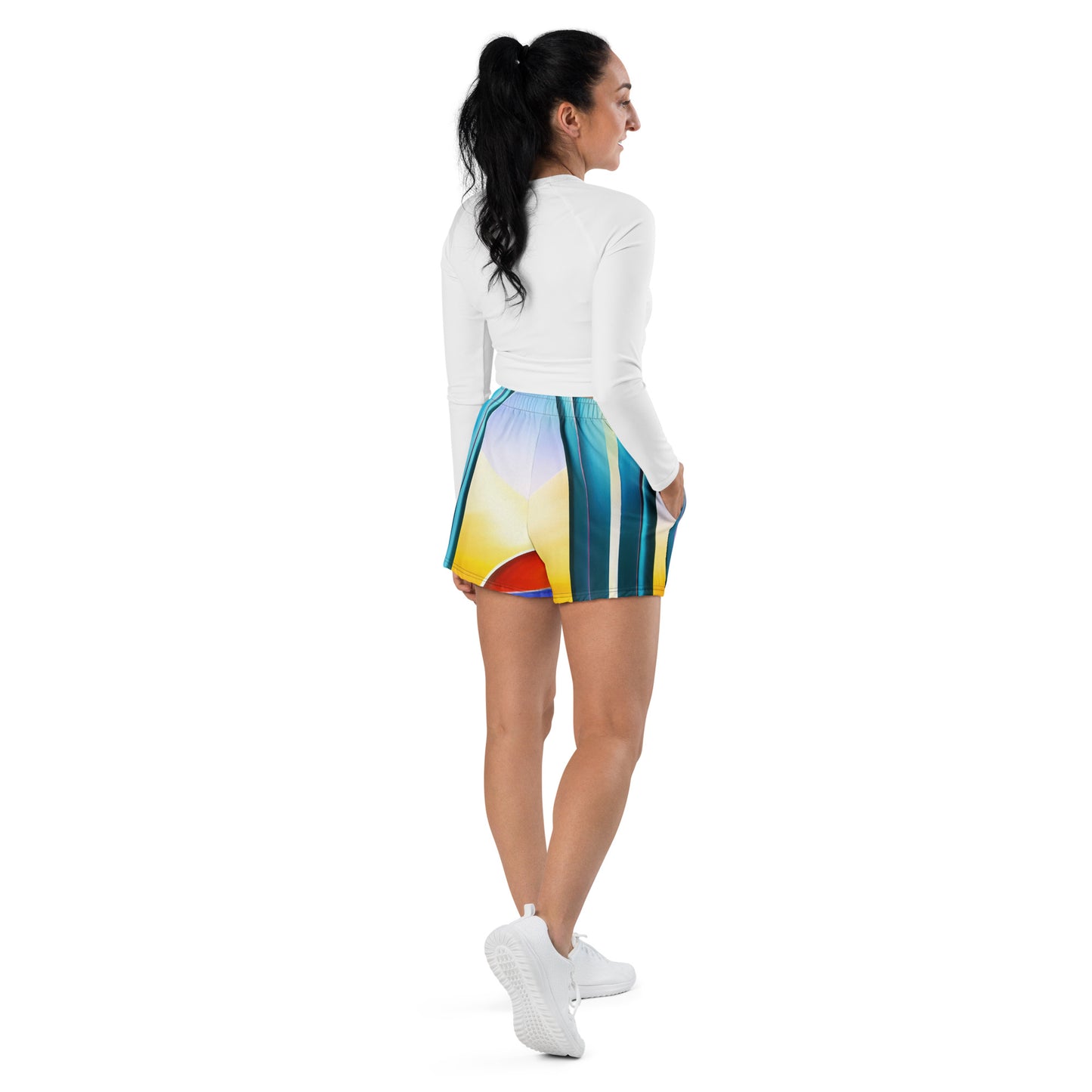 DMV 0262 Retro Art Women’s Recycled Athletic Shorts