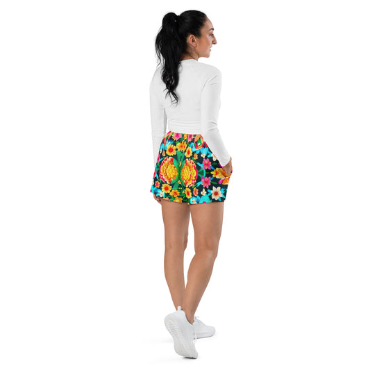 DMV 0193 Floral Women’s Recycled Athletic Shorts