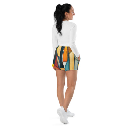 DMV 0433 Abstract Art Women’s Recycled Athletic Shorts